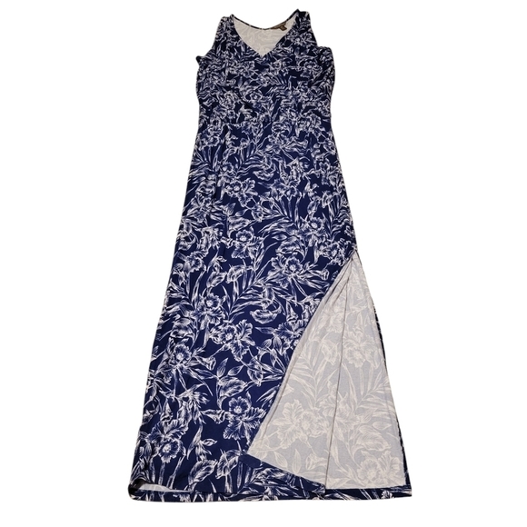 Tommy Bahama Mar-A-Sketch Maxi Dress Tropical Floral Viscose Blue White Sz Small - Picture 5 of 13